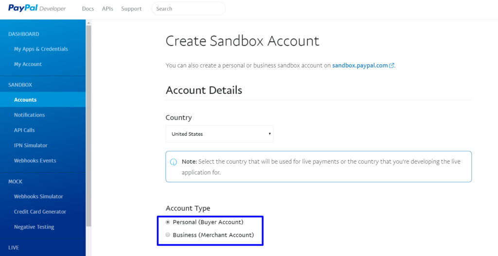 Creating & Testing PayPal Sandbox Account - Help Center